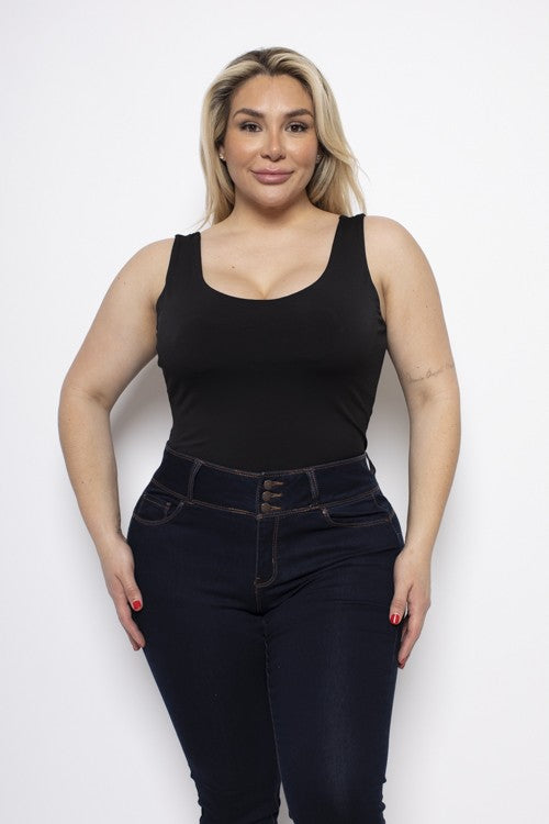 RACERBACK BODYSUIT | CURVY | black | yellow | white |