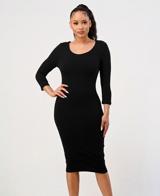 MIDI DRESS |black | burgundy | olive | navy |