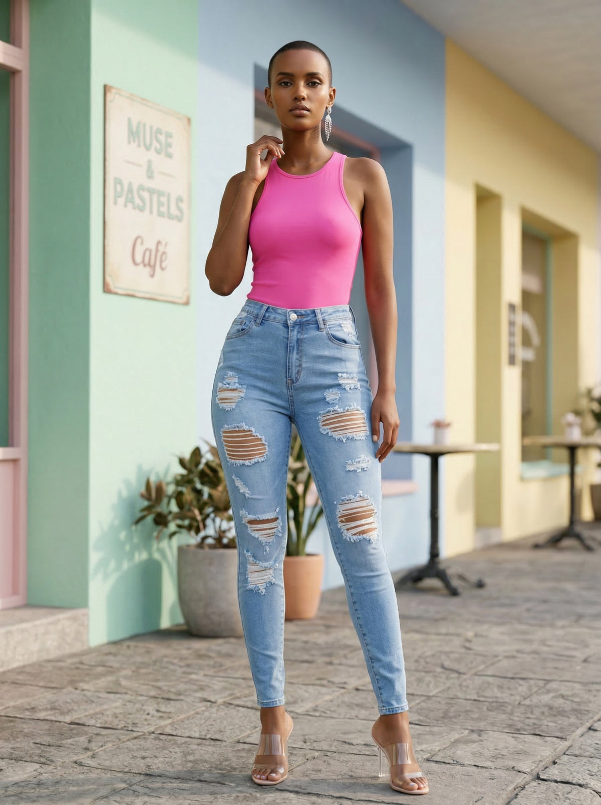 DISTRESSED SKINNY JEANS