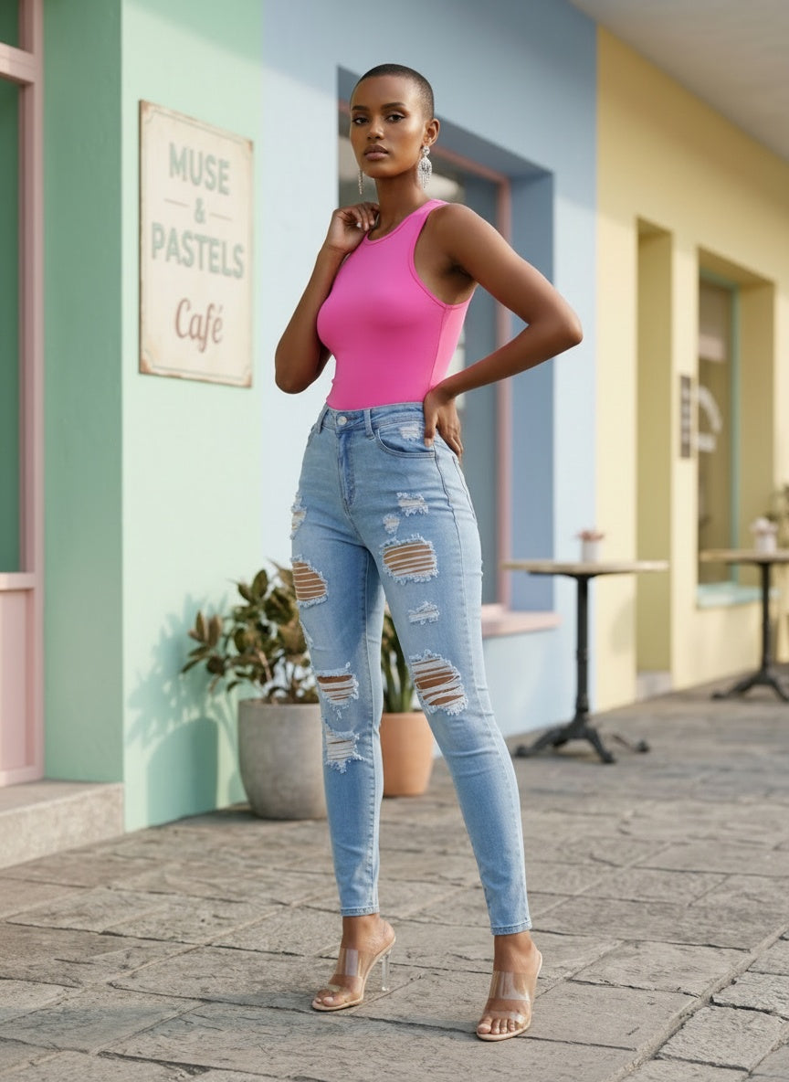 DISTRESSED SKINNY JEANS