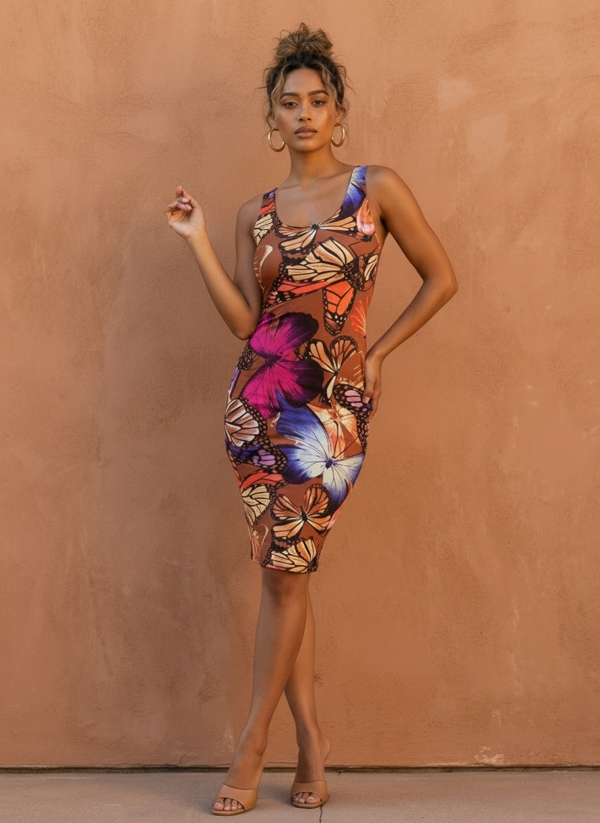 BUTTERFLY MIDI DRESS – Blended Boutique