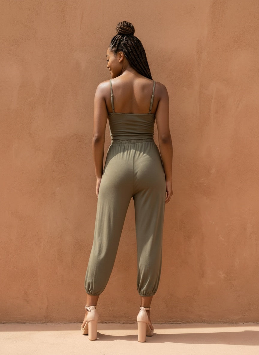 JUST FOR FUN JUMPSUIT| black | olive|