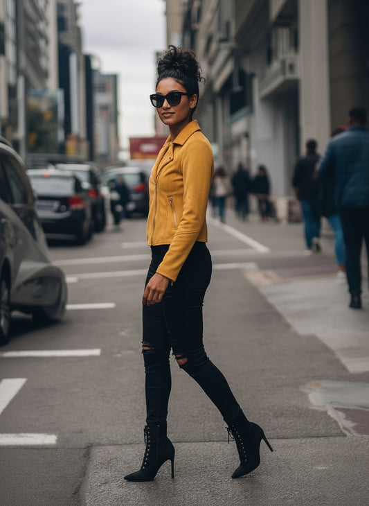 MOTO JACKET | mustard|