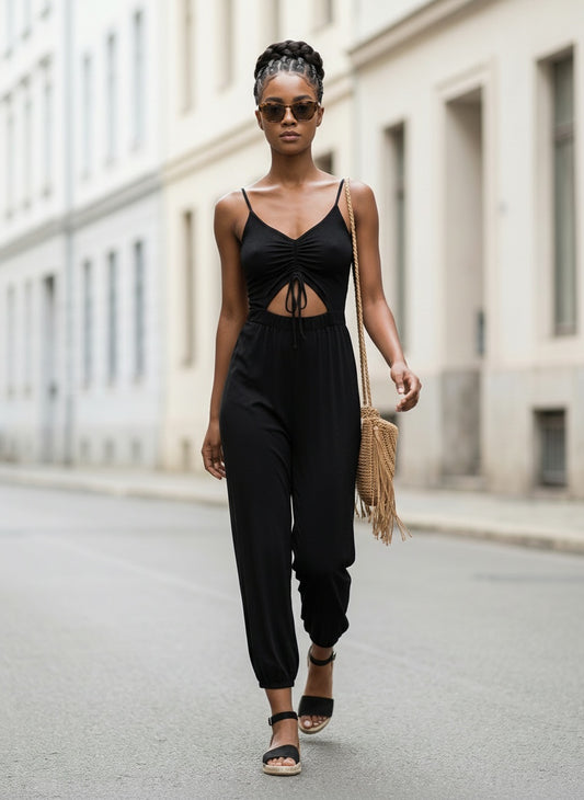 JUST FOR FUN JUMPSUIT| black | olive|