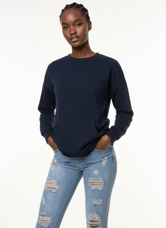 ROUND NECK SWEATSHIRTS | navy| sizes up to 3XL |