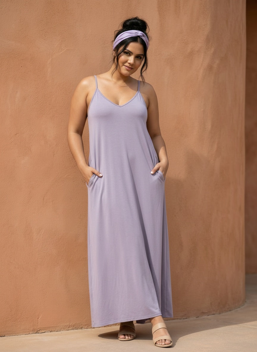 sundress bridesmaid dresses Peach and Pink Abstract Maxi Dress With Pockets | Womens | X-Small (Available in XXS, S, M, L, XL) | 100% Rayon