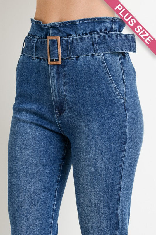 HIGH WAIST PAPERBAG JEANS | CURVY |