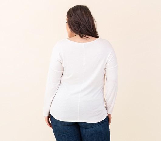 LONG SLEEVE SIDE CINCHED TOP | CURVY |