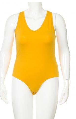 RACERBACK BODYSUIT | CURVY | black | yellow | white |