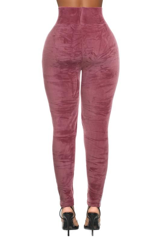 LUXE VELVET LEGGINGS | black | mauve |