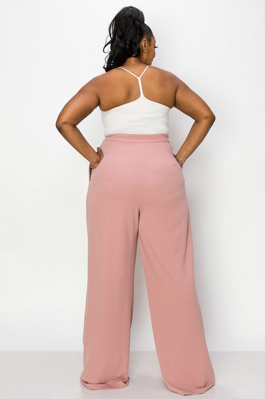 HIGH WAIST WIDE LEG TROUSER| CURVY |