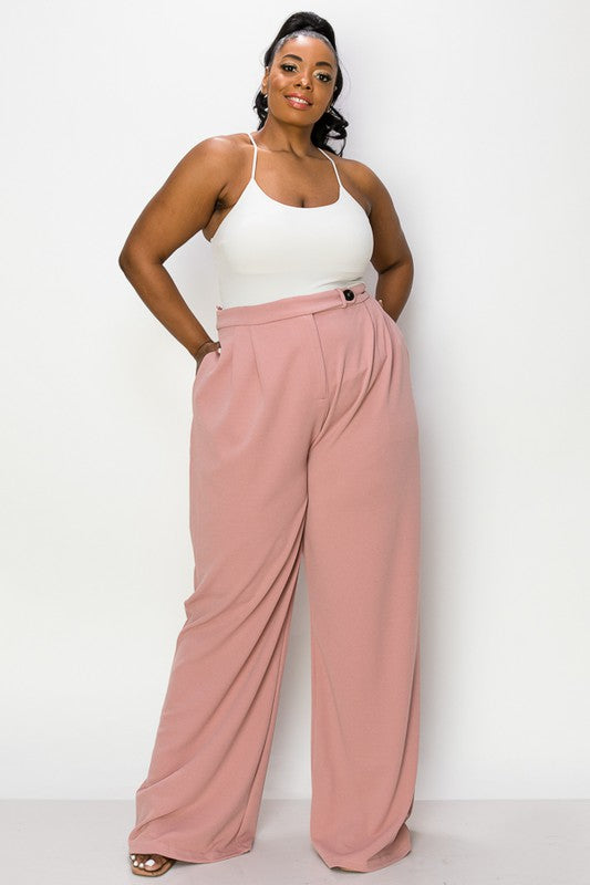 HIGH WAIST WIDE LEG TROUSER| CURVY |