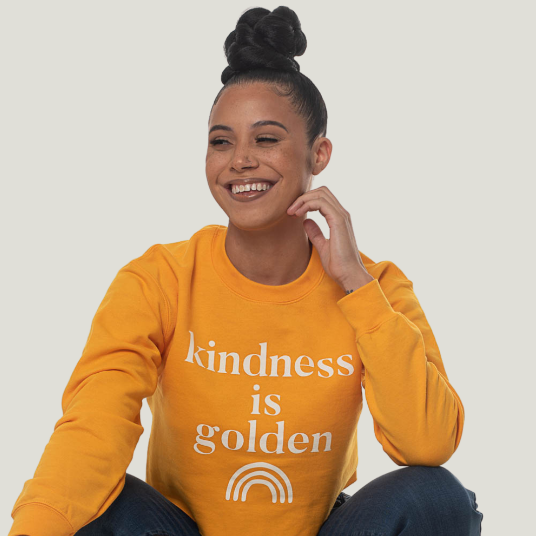 KINDNESS IS GOLDEN CROPPED SWEATSHIRT