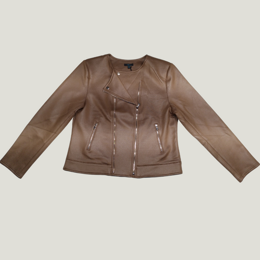 MOTO JACKET |CURVY | mocha|