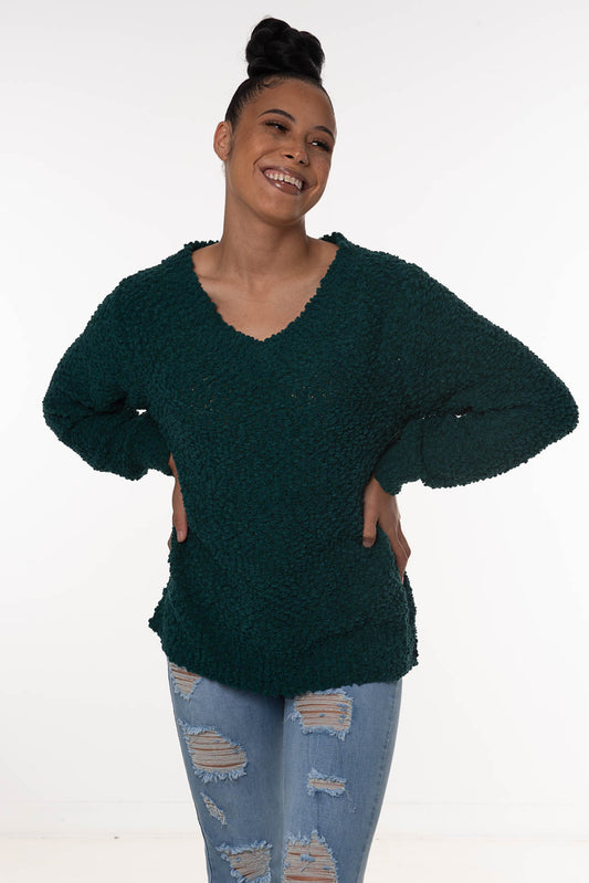 POPCORN SWEATER | deep green |