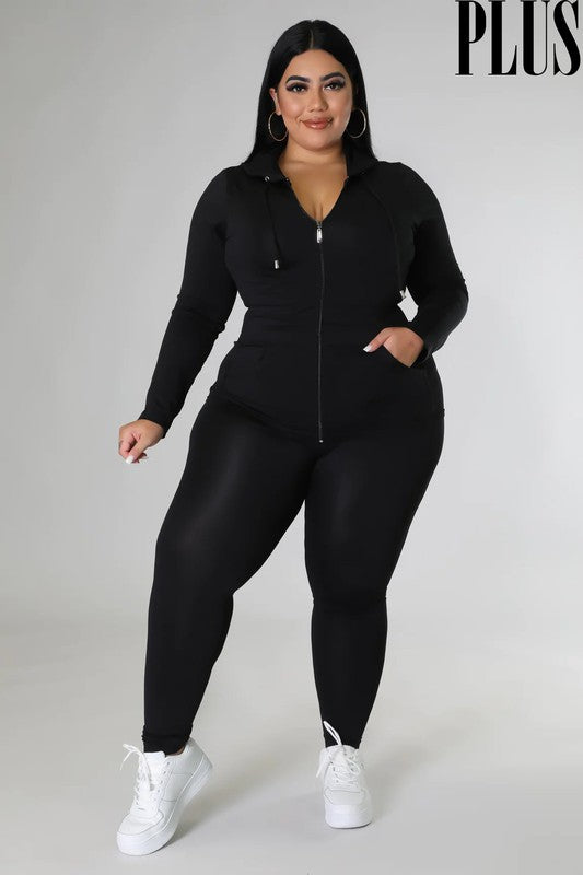 Hoodie Curvy Activewear ACTIVEWEAR ZIP UP HOODIE AND LEGGING SET