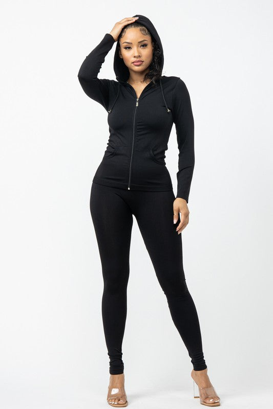 ACTIVEWEAR ZIP UP HOODIE AND LEGGING SET