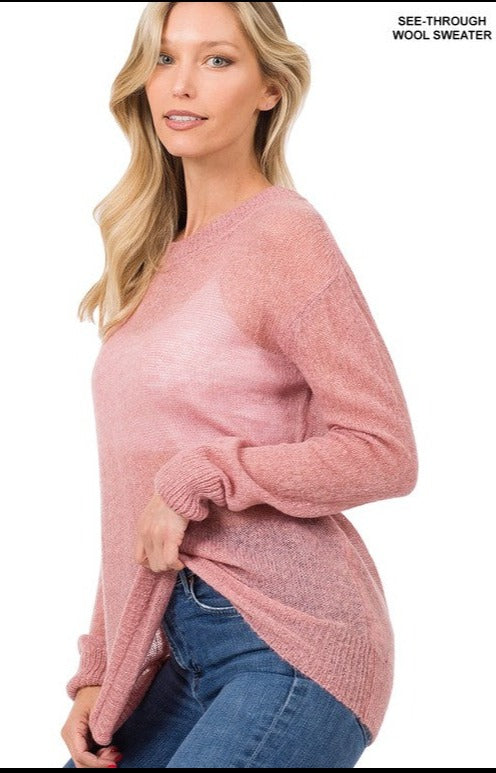 I SEE THROUGH YOU SWEATER | light rose |