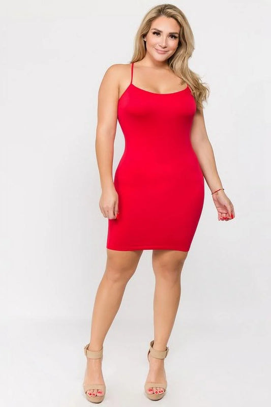 BODYCON MINI DRESS | CURVY | red|