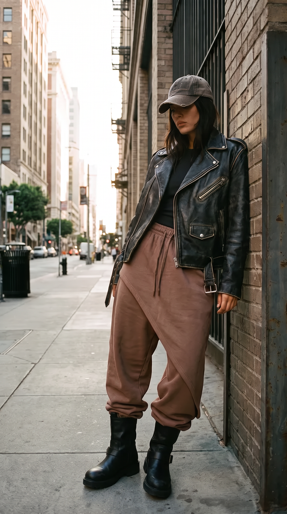 ASYMMETRIC MOTION FLEECE SET | ESPRESSO