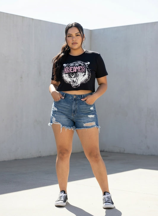 DREAMER CROPPED TEE | CURVY |