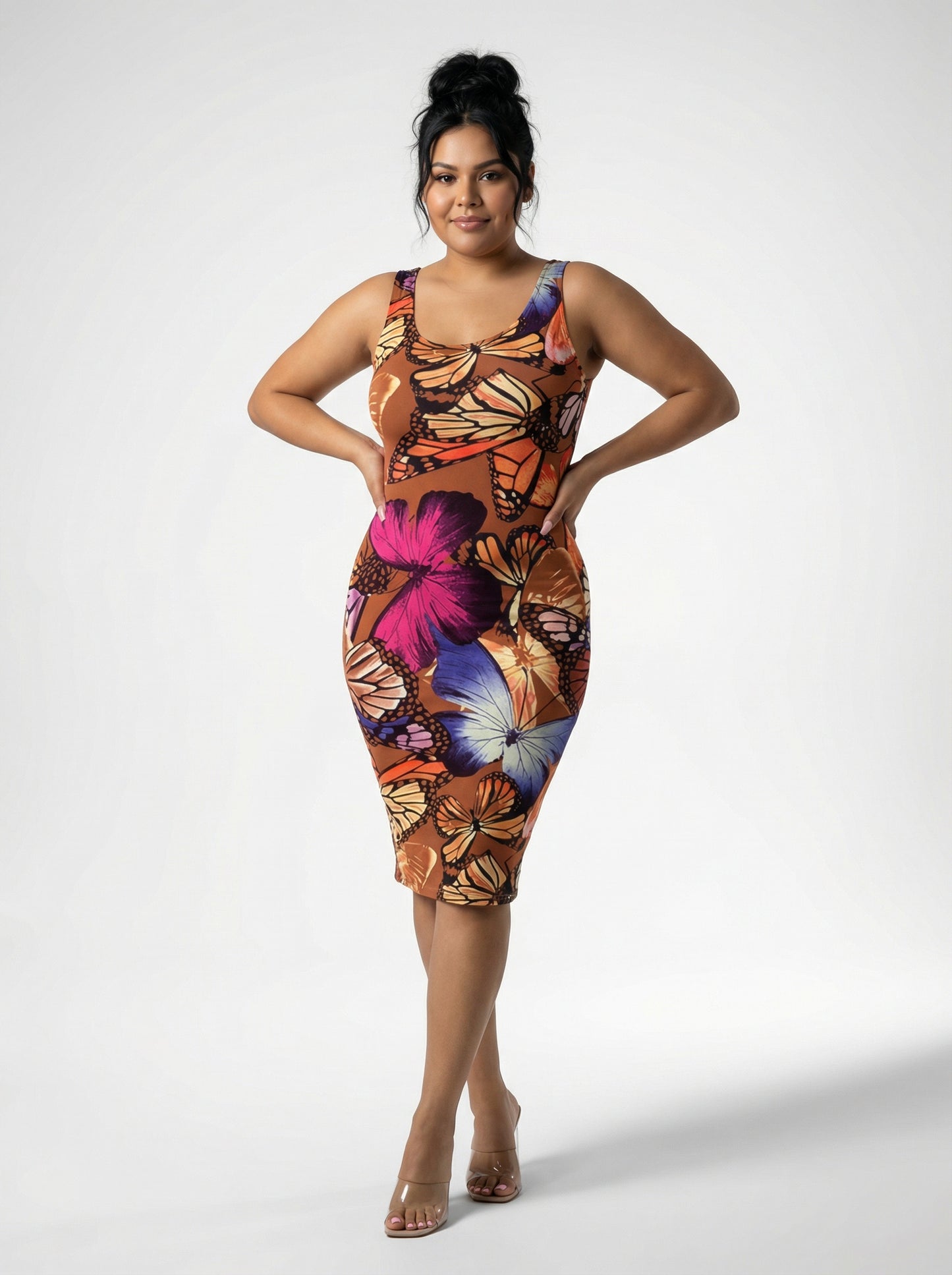 BUTTERFLY MIDI DRESS | CURVY |
