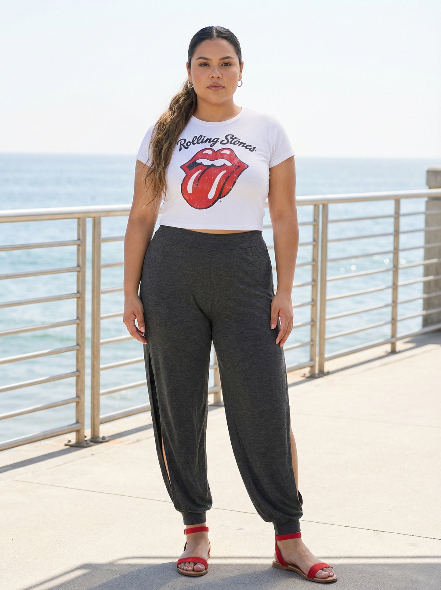 HAREM PANTS W/SIDE SLIT | CURVY |