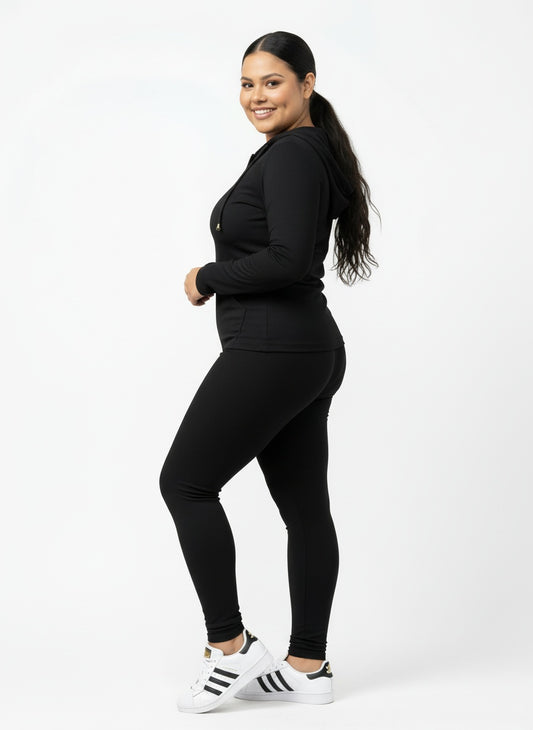 ACTIVEWEAR ZIP UP HOODIE AND LEGGING SET | CURVY |