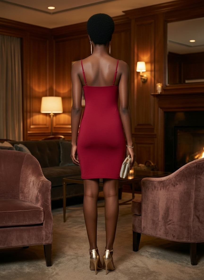 BODYCON MINI DRESS | cabernet |