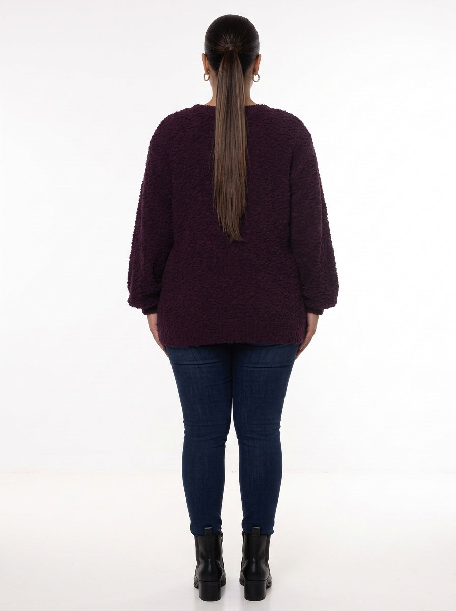 POPCORN SWEATER | CURVY | grape |