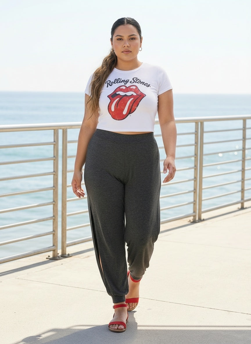 HAREM PANTS W/SIDE SLIT | CURVY |