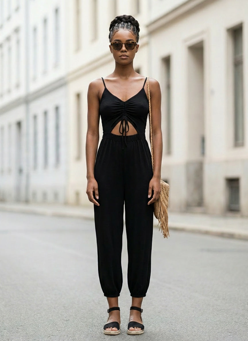 JUST FOR FUN JUMPSUIT| black | olive|