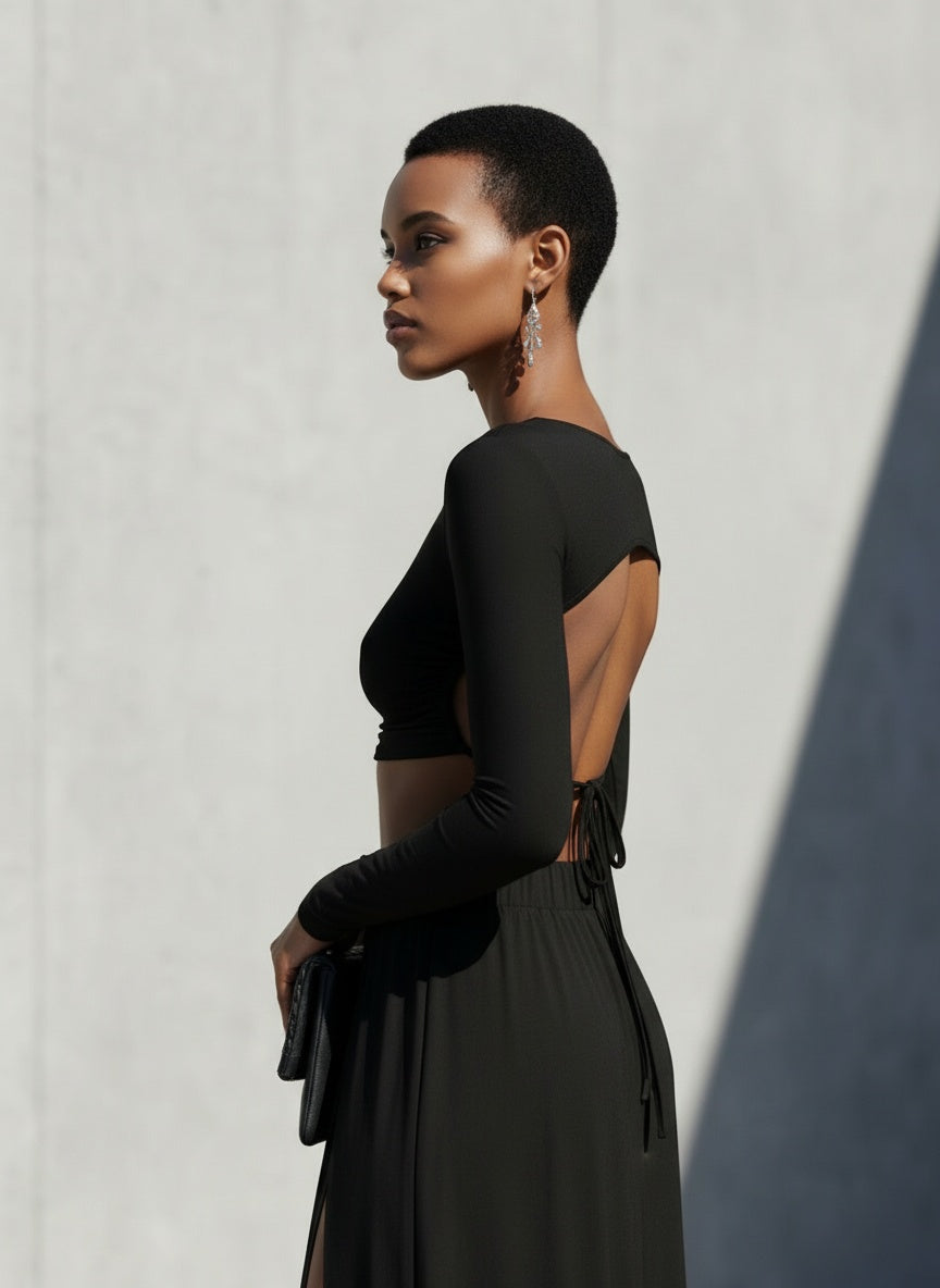 OPEN BACK CROP TOP