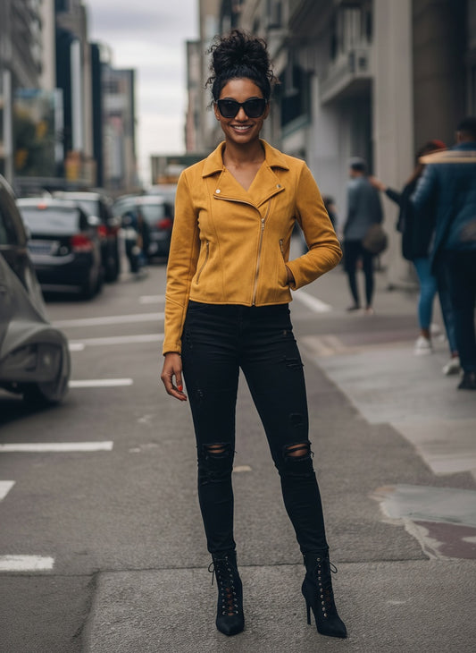 MOTO JACKET | mustard|