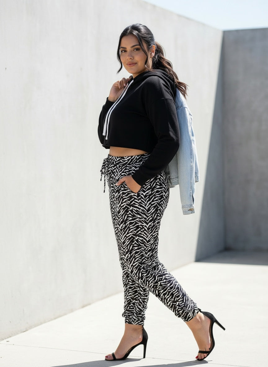 ZEBRA PRINT JOGGERS| CURVY