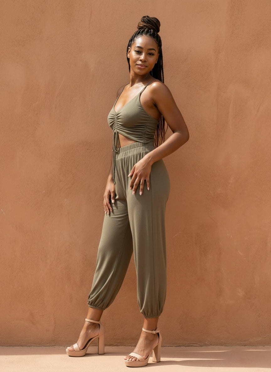 JUST FOR FUN JUMPSUIT| black | olive|