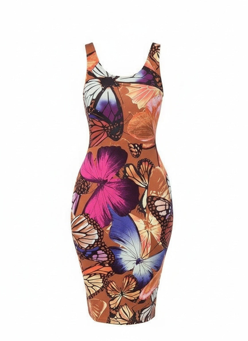 BUTTERFLY MIDI DRESS | CURVY |