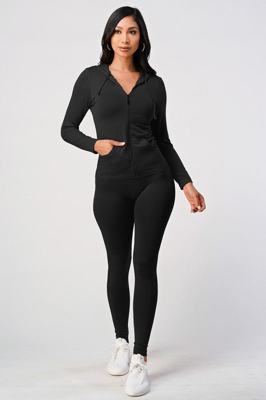 Zipper Activewear Set  Women's Gym Leggings & Jacket! Shop Now