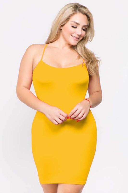 BODYCON MINI DRESS | CURVY | yellow |