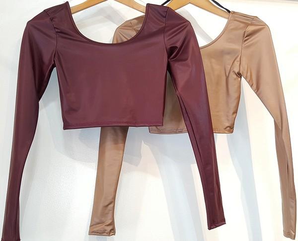 FAUX LEATHER CROP TOP |burgundy |