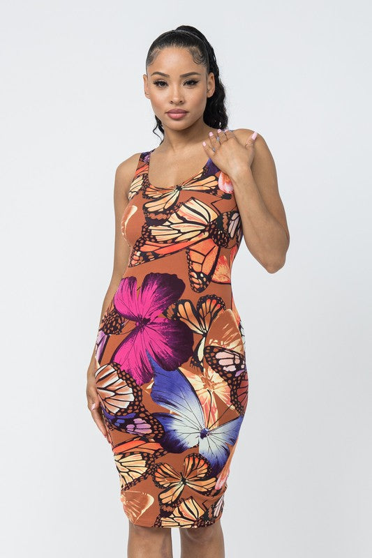 BUTTERFLY MIDI DRESS | CURVY |