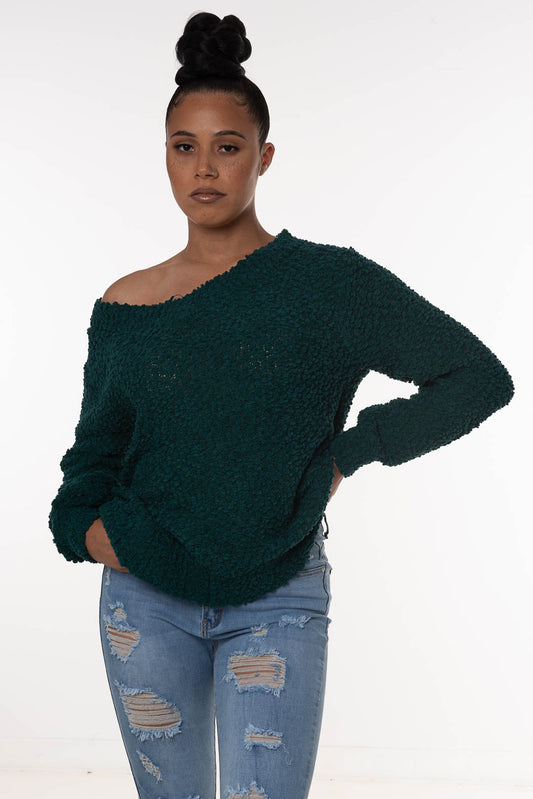 POPCORN SWEATER | deep green |