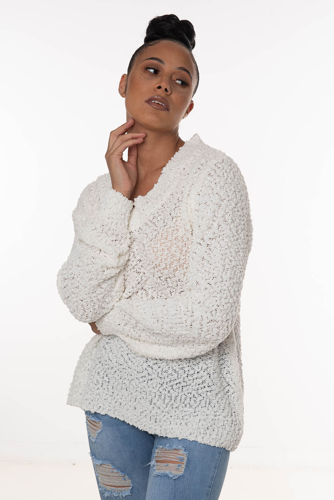 POPCORN SWEATER | white |