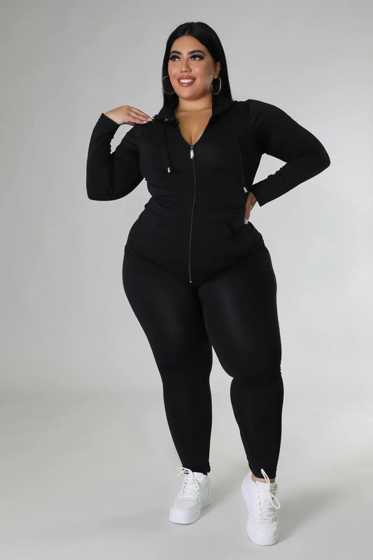 ACTIVEWEAR ZIP UP HOODIE AND LEGGING SET | CURVY |