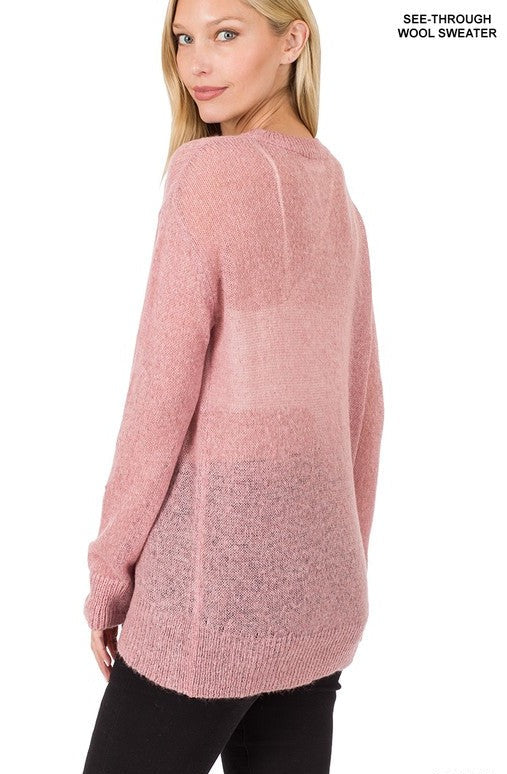 I SEE THROUGH YOU SWEATER | light rose |