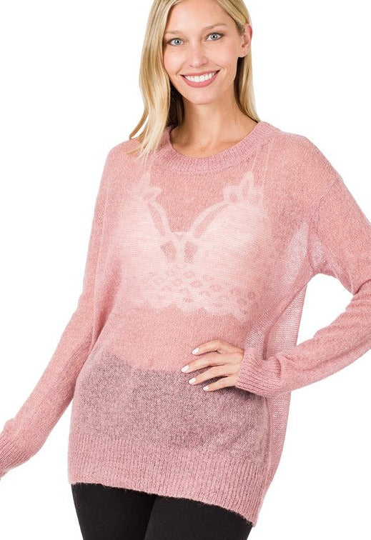I SEE THROUGH YOU SWEATER | light rose |